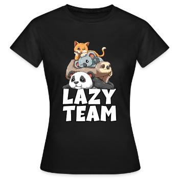 Sloth panda dovendyr koala kat - Dame-T-shirt - sort - Foran - AI Model Female 172 dark (172cm)