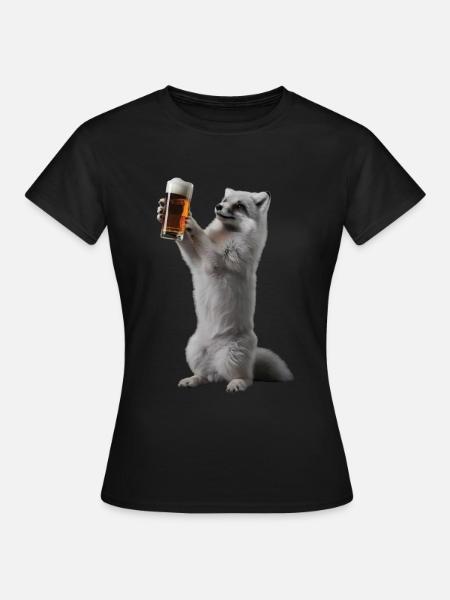 Polarfuchs Bier - Frauen T-Shirt - Schwarz