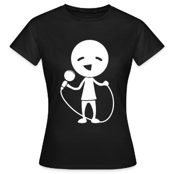 Chanteur avec micro - T-shirt Femme - noir - Devant - AI Model Female 172 dark (172cm)