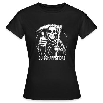 Grim Reaper lustig Du schaffst das Motivation - Frauen T-Shirt - Schwarz - Vorne - AI Model Female 172 dark (172cm)