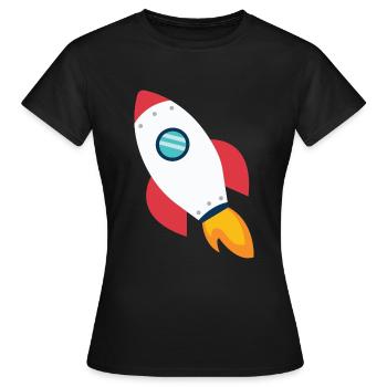 Rakete - Frauen T-Shirt - Schwarz - Vorne - AI Model Female 172 dark (172cm)