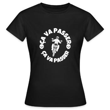 ça va passer - T-shirt Femme - noir - Devant - AI Model Female 172 dark (172cm)