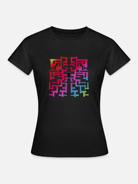 Regenbogen Mosaik - Frauen T-Shirt - Schwarz