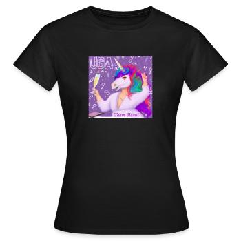 JGA Einhorn Team Braut - Frauen T-Shirt - Schwarz - Vorne - AI Model Female 172 dark (172cm)
