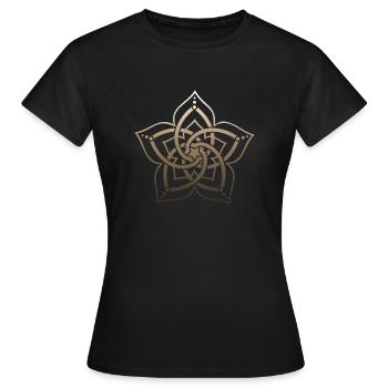 Fleur de Vénus, Nombre d’or, Spiritualité, Yoga - T-shirt Femme - noir - Devant - AI Model Female 172 dark (172cm)