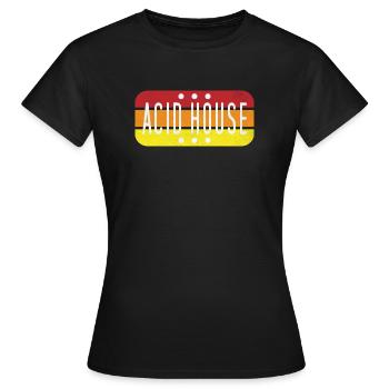 Acid House Musik Retro - Vintage Rave Festival - Frauen T-Shirt - Schwarz - Vorne - AI Model Female 172 dark (172cm)