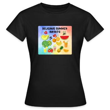 Delicious summer awaits - Women's T-Shirt - black - Front - AI Model Female 172 dark (172cm)