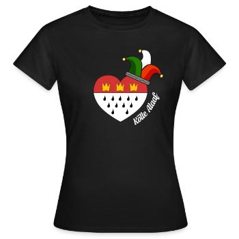 Kölle Alaaf Carnaval de la cathédrale de Cologne Kölsch - T-shirt Femme - noir - Devant - AI Model Female 172 dark (172cm)