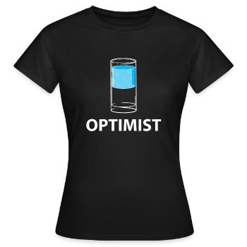 Optimist - Getränk - Frauen T-Shirt - Schwarz - Vorne - AI Model Female 172 dark (172cm)
