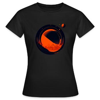 Space View / Mars 02 - Frauen T-Shirt - Schwarz - Vorne - AI Model Female 172 dark (172cm)