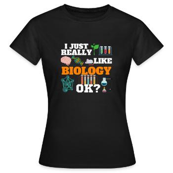 Biology Biology Biologist Bio - Women's T-Shirt - black - Front - AI Model Female 172 dark (172cm)