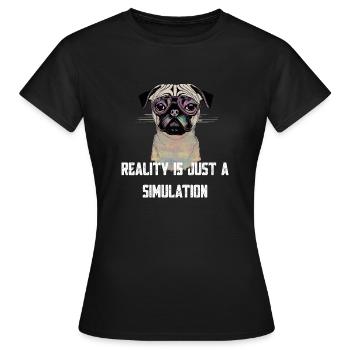 Mops Glitch - Frauen T-Shirt - Schwarz - Vorne - AI Model Female 172 dark (172cm)