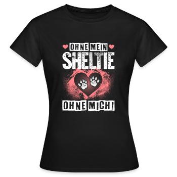 Only with my SHELTIE - Women's T-Shirt - black - Front - AI Model Female 172 dark (172cm)