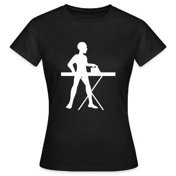 Iron iron pletteisen man laundry - Women's T-Shirt - black - Front - AI Model Female 172 dark (172cm)