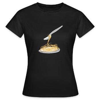 Nouilles spaghetti - T-shirt Femme - noir - Devant - AI Model Female 172 dark (172cm)