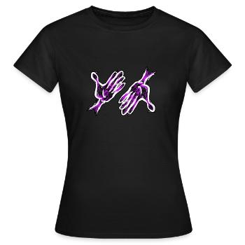 purple hand hands - Women's T-Shirt - black - Front - AI Model Female 172 dark (172cm)