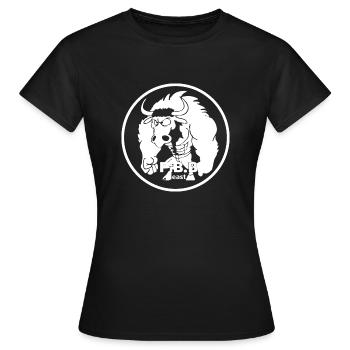 PaintBallBulls B&W - Frauen T-Shirt - Schwarz - Vorne - AI Model Female 172 dark (172cm)