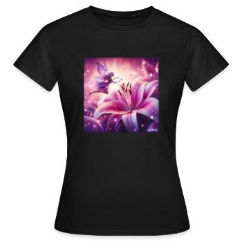 La Fée des Lys - T-shirt Femme - noir - Devant - AI Model Female 172 dark (172cm)