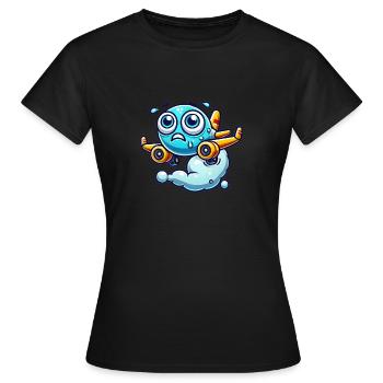 Happy plane ✈️😃 - Women's T-Shirt - black - Front - AI Model Female 172 dark (172cm)