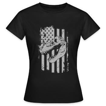 Dinosaurier Triceratops Fleischfresser Fossil - Frauen T-Shirt - Schwarz - Vorne - AI Model Female 172 dark (172cm)