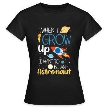 Espace Espace SpaceShip Planet - T-shirt Femme - noir - Devant - AI Model Female 172 dark (172cm)