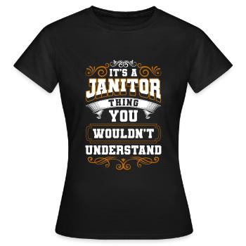 Handwerker Beruf Hausverwalter Reiniger - Frauen T-Shirt - Schwarz - Vorne - AI Model Female 172 dark (172cm)