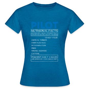 Flugzeug Herzschlag Luftfahrt Flugplatz - Frauen T-Shirt - Antikblaues Saphir meliert - Vorne - AI Model Female 172 dark (172cm)