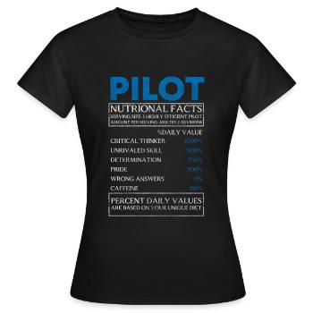 Flugzeug Herzschlag Luftfahrt Flugplatz - Frauen T-Shirt - Schwarz - Vorne - AI Model Female 172 dark (172cm)