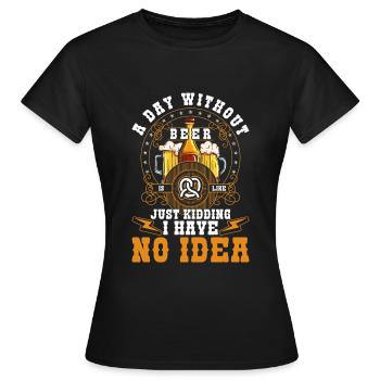 Biertrinker Saufen Humor Kneipe - Frauen T-Shirt - Schwarz - Vorne - AI Model Female 172 dark (172cm)