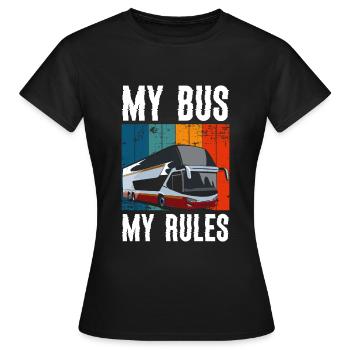 Bus Beruf Arbeit Kraftfahrer - Frauen T-Shirt - Schwarz - Vorne - AI Model Female 172 dark (172cm)