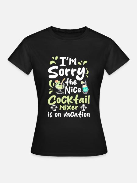Cocktail Mixer Bier Spirituose - Frauen T-Shirt - Schwarz