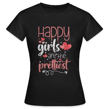 Bonheur Optimisme Porte-bonheur - T-shirt Femme - noir - Devant - AI Model Female 172 dark (172cm)