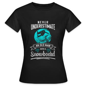 Snowboard Board Sport Winterurlaub - Frauen T-Shirt - Schwarz - Vorne - AI Model Female 172 dark (172cm)