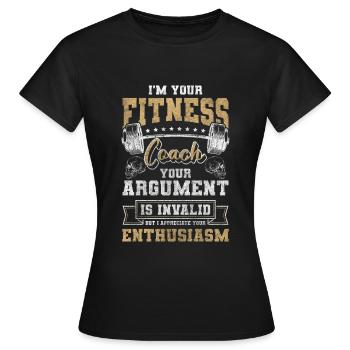 Pompes d’entraînement de fitness - T-shirt Femme - noir - Devant - AI Model Female 172 dark (172cm)