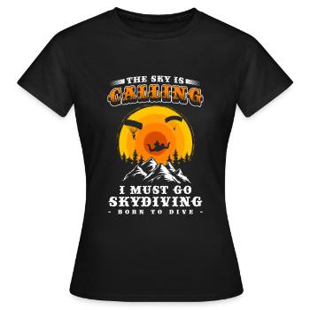 Fallschirmspringer Himmel Freifall Sport - Frauen T-Shirt - Schwarz - Vorne - AI Model Female 172 dark (172cm)