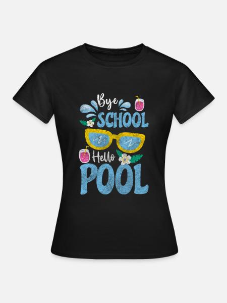 Swimming Pool Feier - Frauen T-Shirt - Schwarz