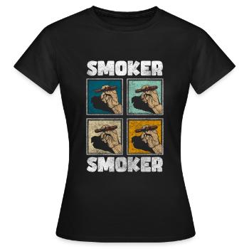 Rauchen Tabak Pause Nervös - Frauen T-Shirt - Schwarz - Vorne - AI Model Female 172 dark (172cm)