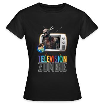 Television Zombie TV Zombie - Frauen T-Shirt - Schwarz - Vorne - AI Model Female 172 dark (172cm)