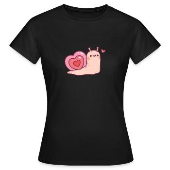 Escargot mignon avec une coquille en forme de coeur - T-shirt Femme - noir - Devant - AI Model Female 172 dark (172cm)