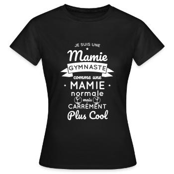 Mamie gymnaste comme une mamie normale plus cool - T-shirt Femme - noir - Devant - AI Model Female 172 dark (172cm)
