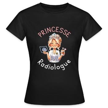 Princesse Radiologue Femme Radiologie - T-shirt Femme - noir - Devant - AI Model Female 172 dark (172cm)