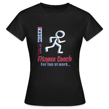 Entraîneur - Fitness Coach Lâche prise - T-shirt Femme - noir - Devant - AI Model Female 172 dark (172cm)