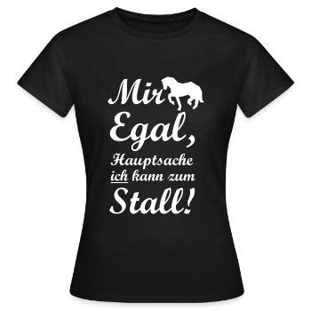 Pferd Stall Reiten - Frauen T-Shirt - Schwarz - Vorne - AI Model Female 172 dark (172cm)