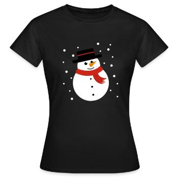 Bonhomme de neige avec des flocons de neige - T-shirt Femme - noir - Devant - AI Model Female 172 dark (172cm)
