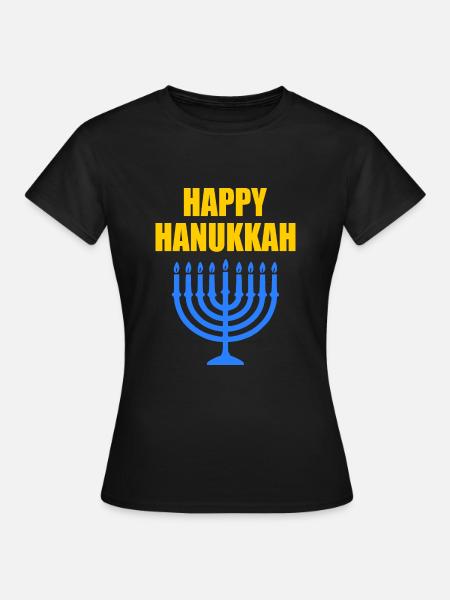 HAPPY HANUKKAH - Frauen T-Shirt - Schwarz