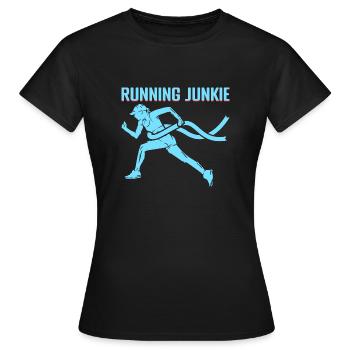 Running Junkie Marathon Runner - Frauen T-Shirt - Schwarz - Vorne - AI Model Female 172 dark (172cm)