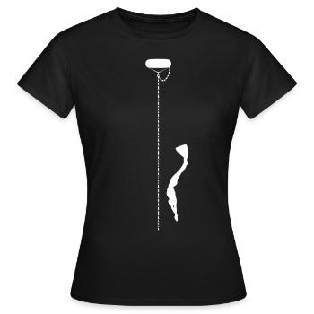 Plongeur apnee en mono palme - T-shirt Femme - noir - Devant - AI Model Female 172 dark (172cm)