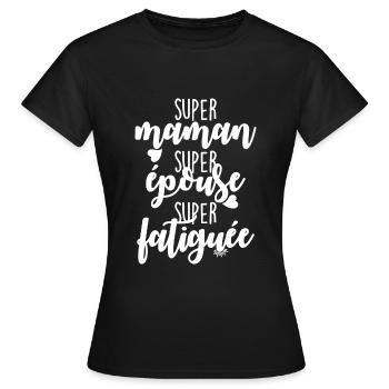Humour maman - T-shirt Femme - noir - Devant - AI Model Female 172 dark (172cm)