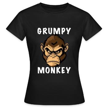 SINGE GRINCHEUX - T-shirt Femme - noir - Devant - AI Model Female 172 dark (172cm)
