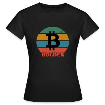 Retro Bitcoin Holder - Frauen T-Shirt - Schwarz - Vorne - AI Model Female 172 dark (172cm)